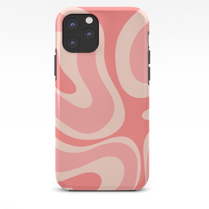 Blush Pink Modern Retro Liquid Swirl Abstract Pattern Square iPhone Case by  Kierkegaard Design Studio
