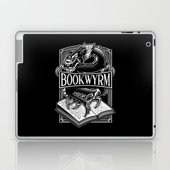 Book Wyrm BookWyrm Dragon Reading Lover Distressed Laptop & iPad Skin