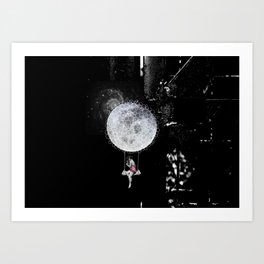 full moon swing Art Print