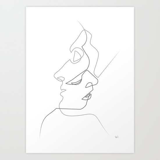 Close on white Art Print