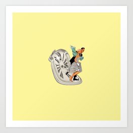 running out of time yellow Art Print