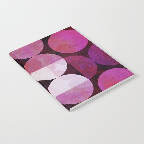 fashionable red pink grunge circle pattern Notebook