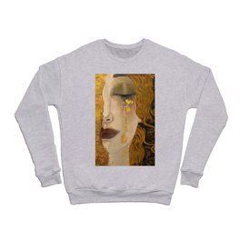 Golden Tears (Freya's Heartache) portrait painting by Gustav Klimt Crewneck Sweatshirt