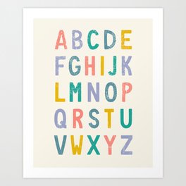 Vintage Alphabet ABCs - Pastel Art Print