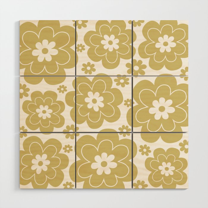 Retro Flower Pattern 603 Wood Wall Art