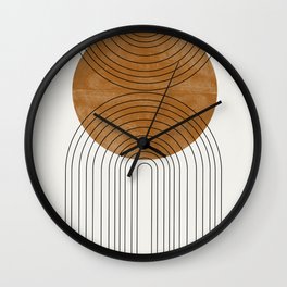 Abstract Flow Wall Clock | Curated, Space, Woodblock, Rainbow, Geometric, Simple, Arch, Moon, Boho, Graphicdesign 