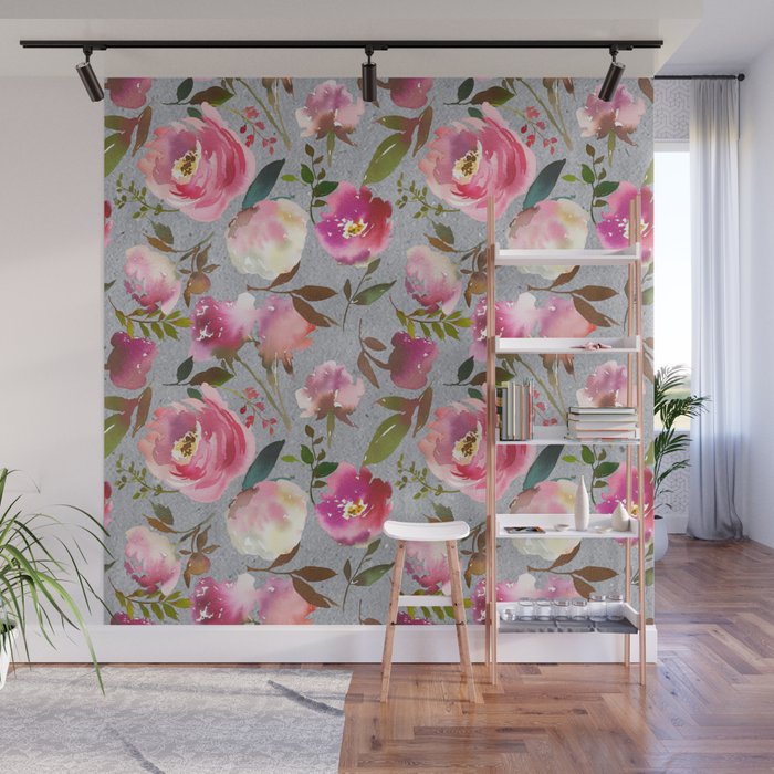 Gray Blush Pink Coral Yellow Hand Painted Floral Wall Mural By Pink Water Society6 This product is rated 0 out of 100. gray blush pink coral yellow hand painted floral wall mural by pink water