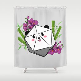 D20 Panda Flowers Shower Curtain