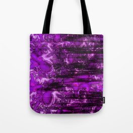 Purple Glitch Distortion Tote Bag