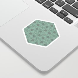 Hearty Hexagon Pattern - Green Sticker