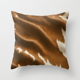 Elegant Modern Cow Faux Leather Collection Throw Pillow