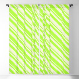 [ Thumbnail: Beige & Light Green Colored Lines Pattern Blackout Curtain ]