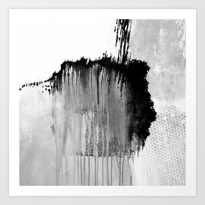Square abstract black white Art Print