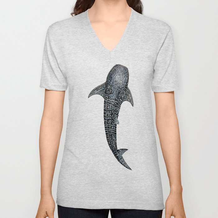 Whale shark for divers, shark lovers and fishermen V Neck T Shirt