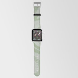 Mod Swirl Retro Abstract Pattern in Muted Green Tones Apple Watch Band