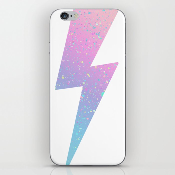color splash lightning bolt iPhone Skin