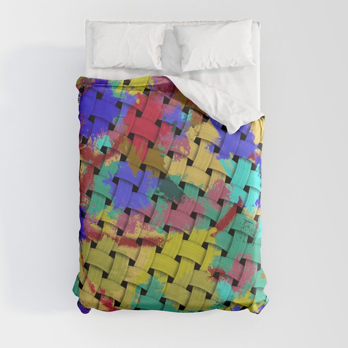 Intertwining from splashes of colors Duvet Cover
