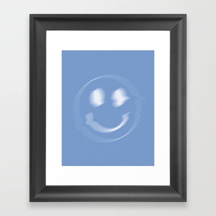 Glitch - Blue Framed Art Print
