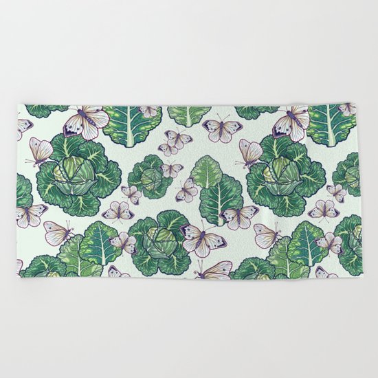 butterflies in the garden Beach Towel