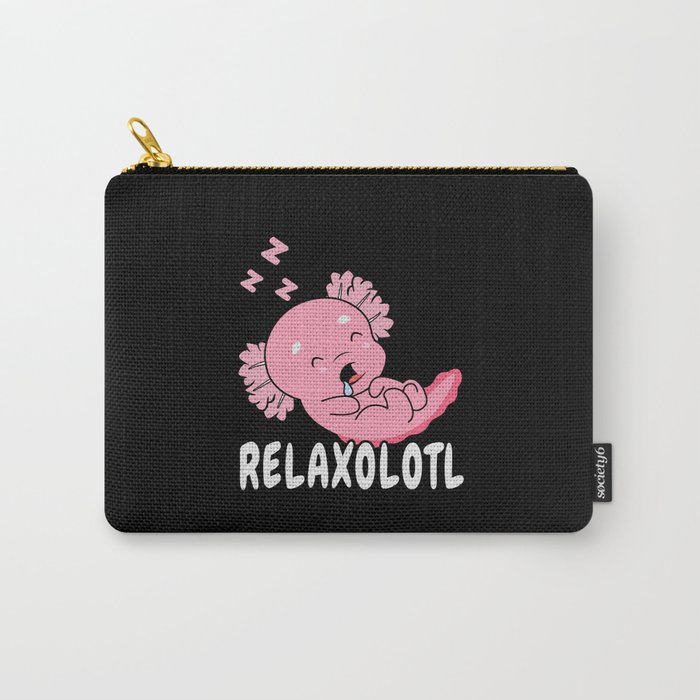 Fish Cartoon Kawaii Axolotl Relax Sleep Axolotl Carry-All Pouch