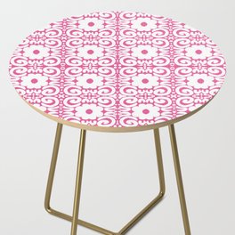 Spring Daisy Retro Lace Hot Pink Side Table