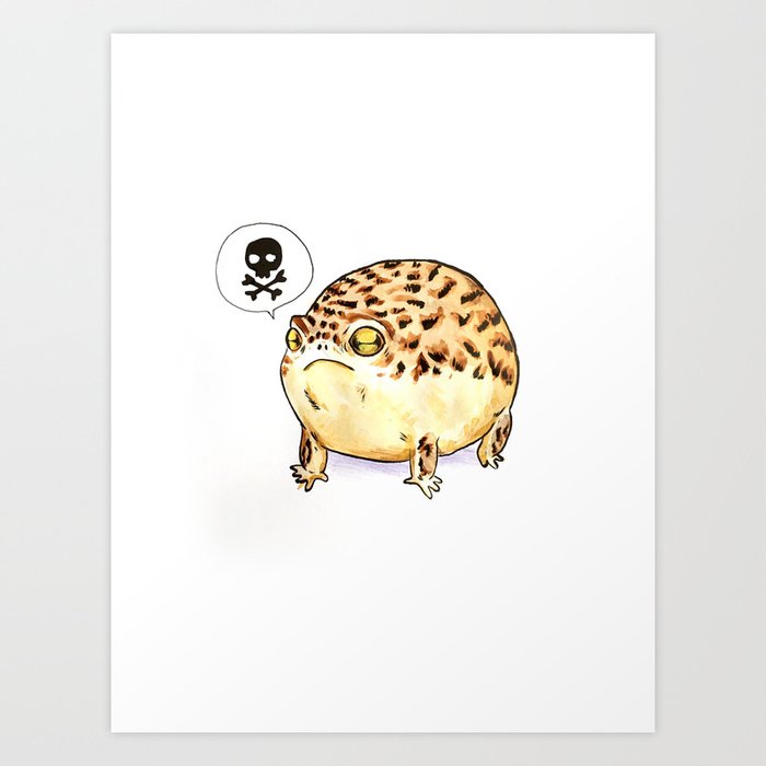 tiny angry frog Art Print