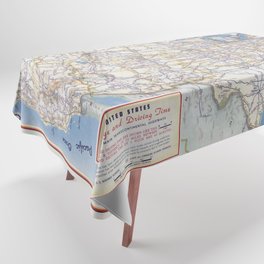 Flat road map of the united states of america 1951 Tablecloth
