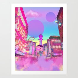 Neon Tsutenkaku Art Print