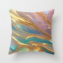 Gold Holographic Opal Stone Popular Collection Throw Pillow