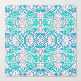 Abstract blue and pink pattern Canvas Print