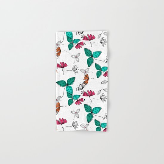 Retro .Floral pattern Rustic Hand & Bath Towel
