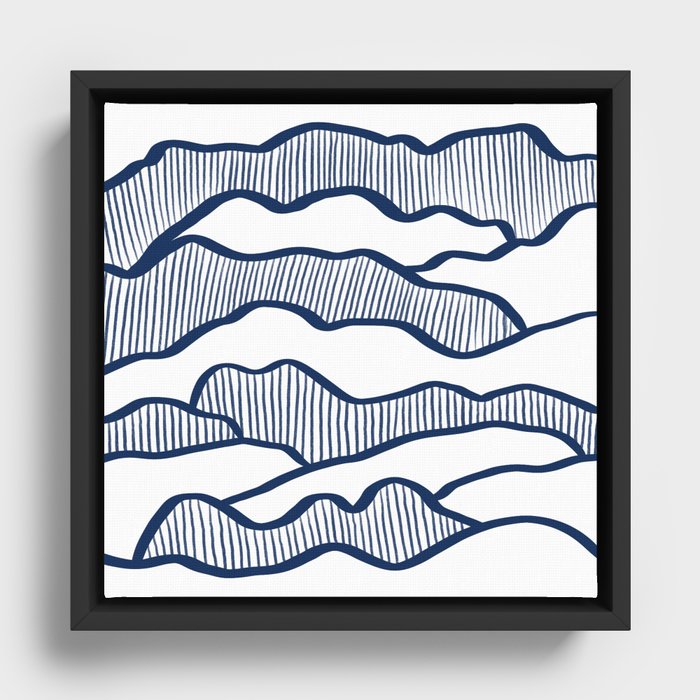 Abstract mountains line 1 Framed Canvas