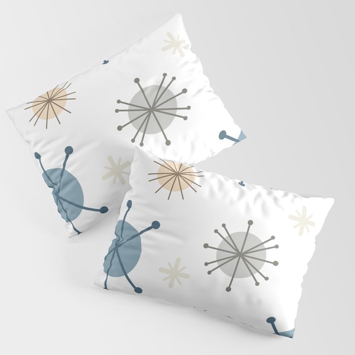 Mid Century Modern Starburst Snowflakes Pillow Sham
