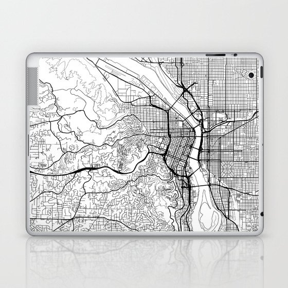 Portland Map White Laptop & iPad Skin