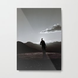 Eclipse of woman Metal Print | Mountain, Sun, Black And White, Lady, Aura, Peace, Relax, Cloud, Shadow, Sunset 