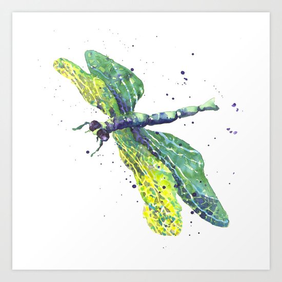 Dragonfly - Green Goddess Art Print