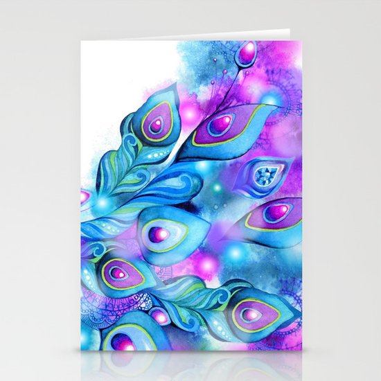 Peacock Fantasy Stationery Cards