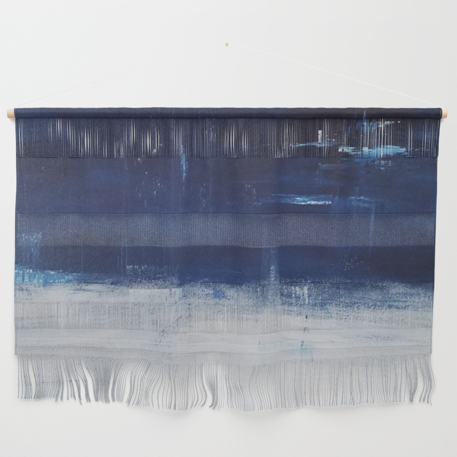 Blue White Abstract Painting Wall Hanging By Paperrescuedesigns