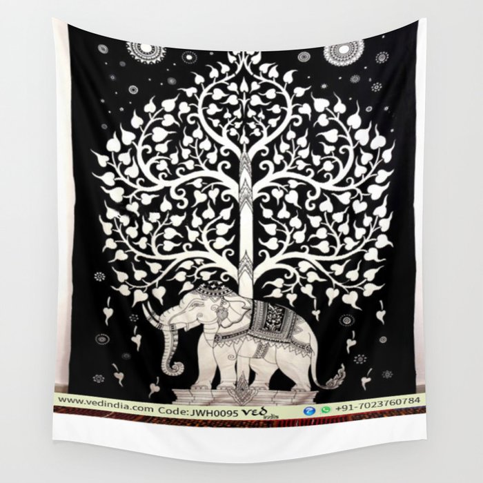 Black and white elephant tapestry outlet