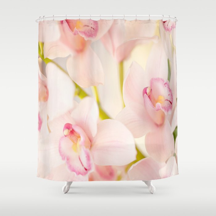 Orchid Flower Bouquet On A Light Background #decor #society6 #buyart Shower Curtain