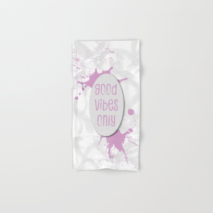 TEXT ART Good vibes only | pink Hand & Bath Towel