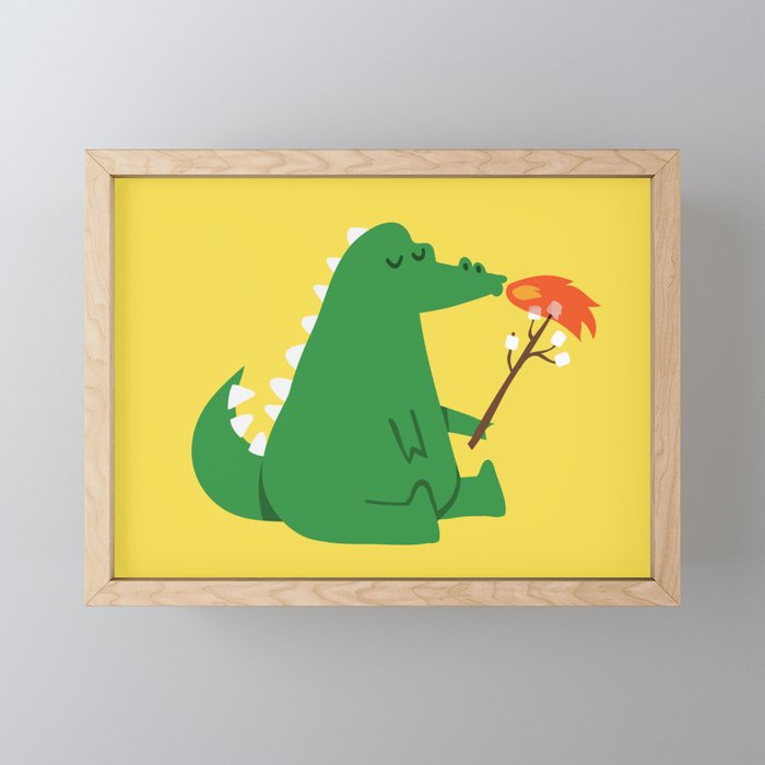 Dragon and Marshmallow Framed Mini Art Print