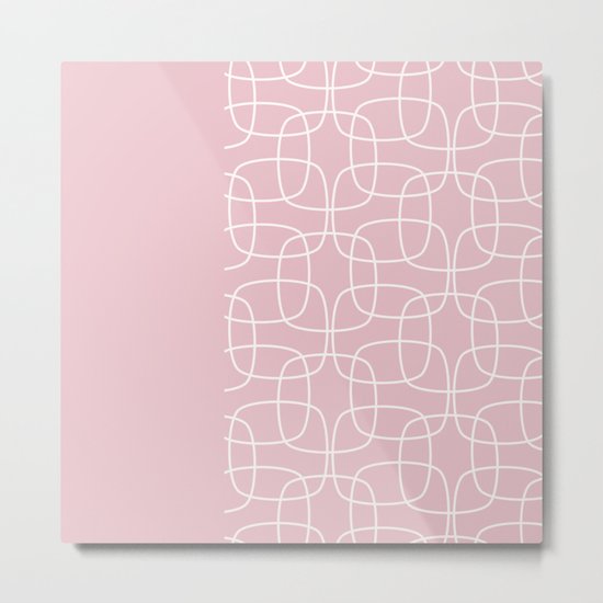 Square Pattern Pink II Metal Print