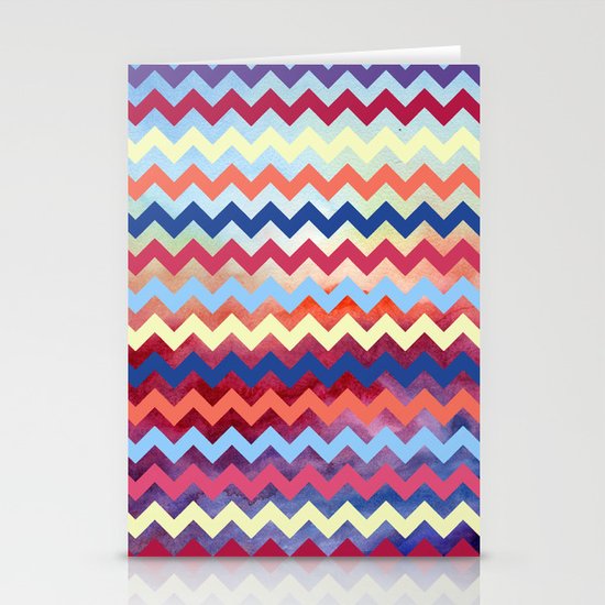 Watercolor Chevron II Stationery Cards