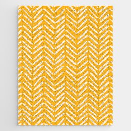 Arrow Lines Pattern in Mustard Yellow shades 1 Jigsaw Puzzle