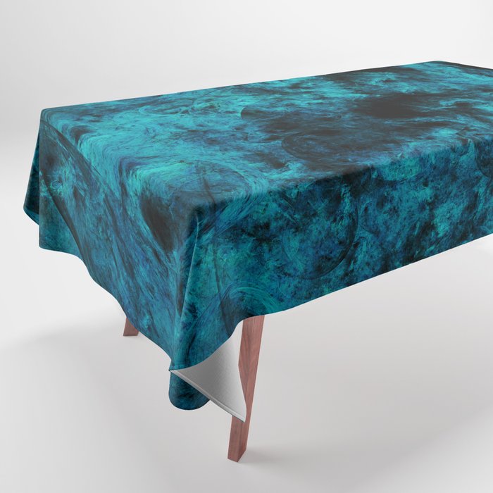 Dark Blue Cyan Abstract  Tablecloth