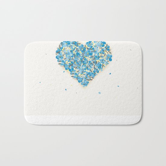 forget-me-nots heart Bath Mat