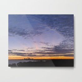 Cleveland Skyline #5 Metal Print | Skyline, Purple, Ohio, Contrast, Sunrise, Photo, Orange, Clouds, Cleveland, Edgewaterpark 