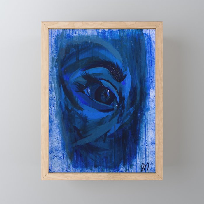 Deep Blue Eye Framed Mini Art Print