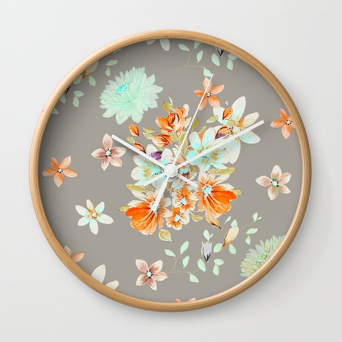 Flowers as from the old days - series 1 i Wall Clock
